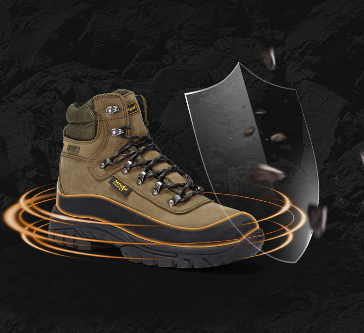 Water Splash Protection Leather Trekking Shoes